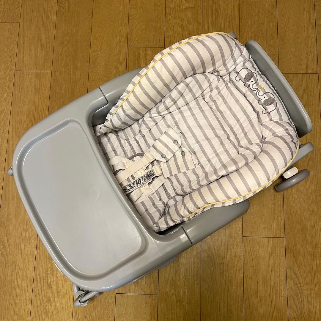 美品 アップリカ ユラリズム 手動 ハイローチェア エレファントラブ