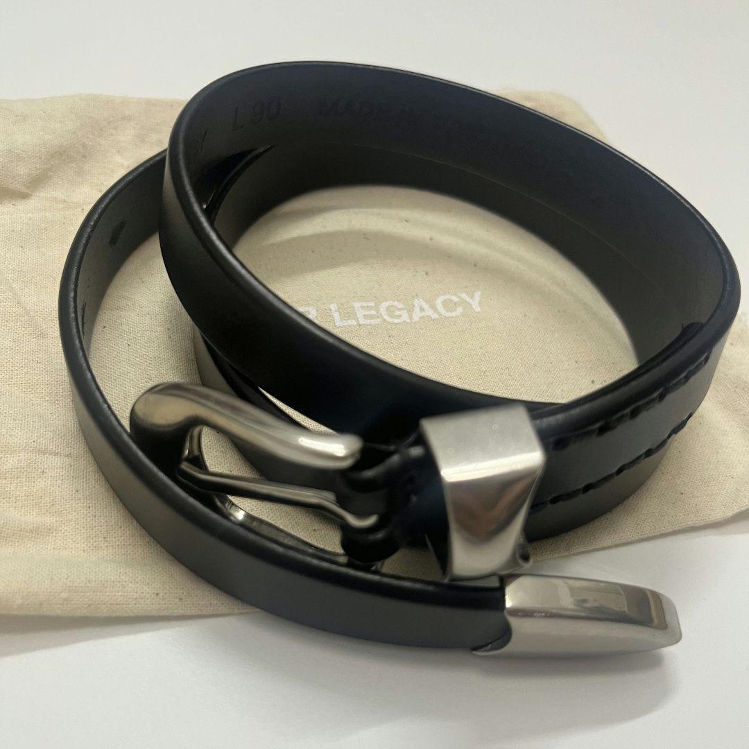 OUR LEGACY BELT 2 CM BLACK LEATHER 90