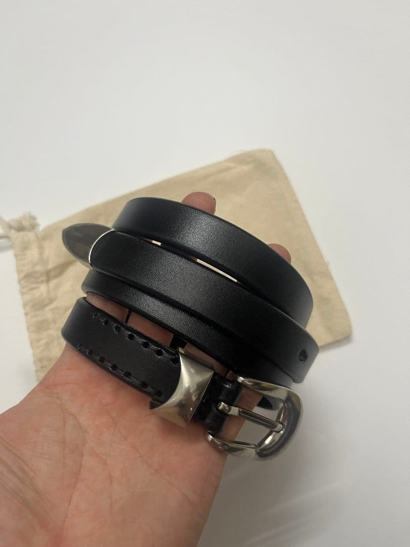 OUR LEGACY BELT 2 CM BLACK LEATHER 90