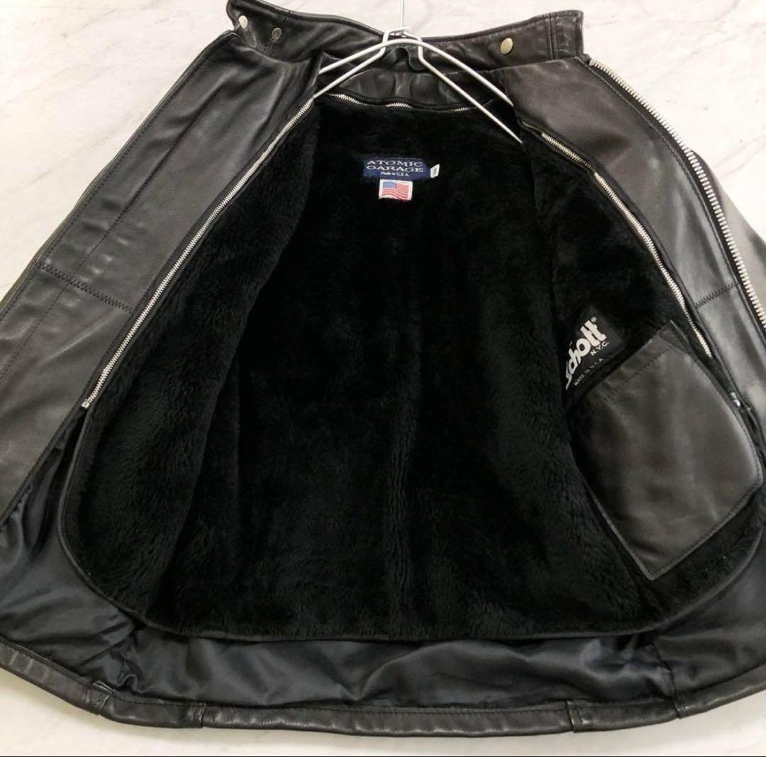 美品 ショット ATOMIC GARAGE別注 ライダースジャケット ライナー付