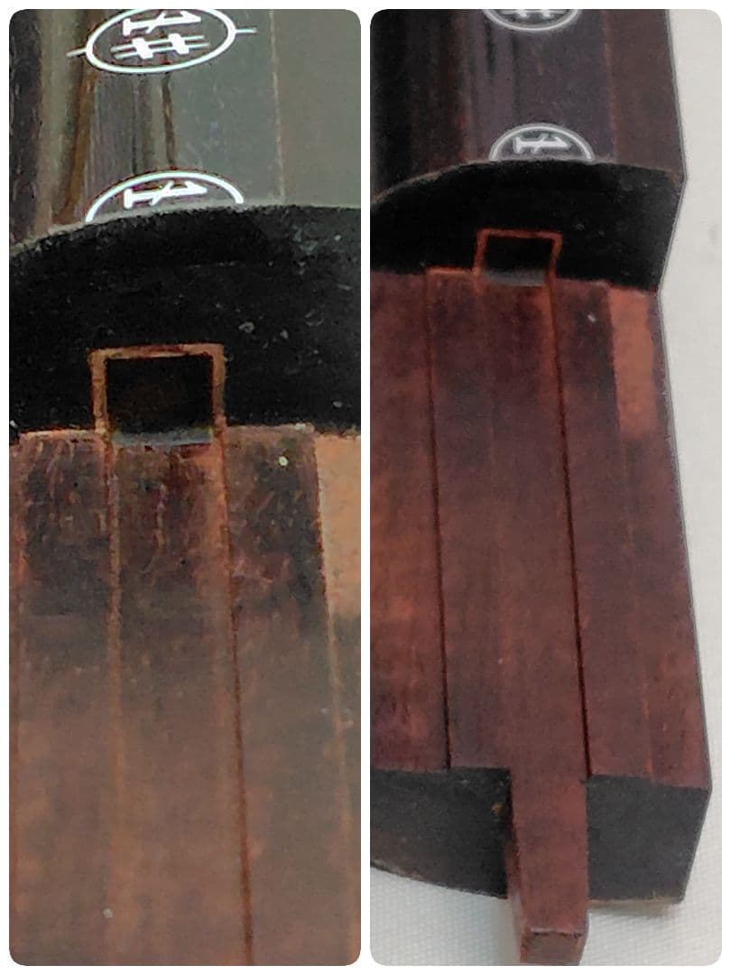 C059 【中古】三味線（子持ち綾杉／金細／二本溝）ケース・付属あり