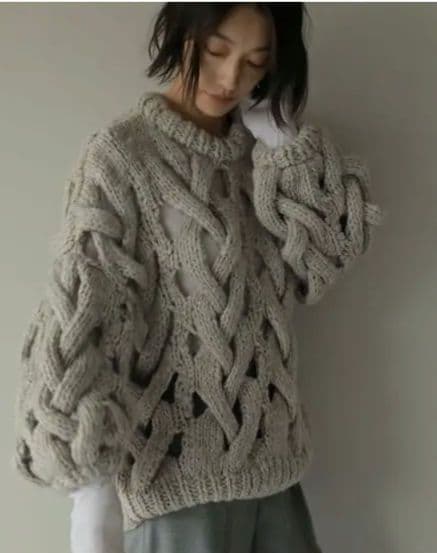 【未使用タグ付】ETRE TOKYOルーズニッティングケーブルプルオーバー ETRE TOKYO クルーネックオーバーサイズプルオーバー ELENDEEKetc