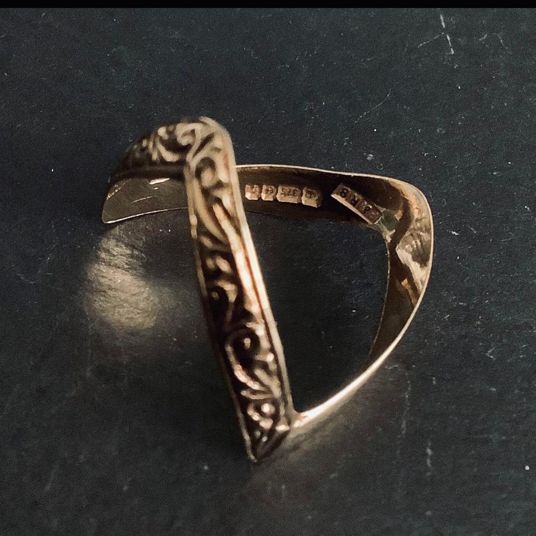 英国 ヴィンテージ 9K リング イギリス アクセサリー 指輪 アンティーク