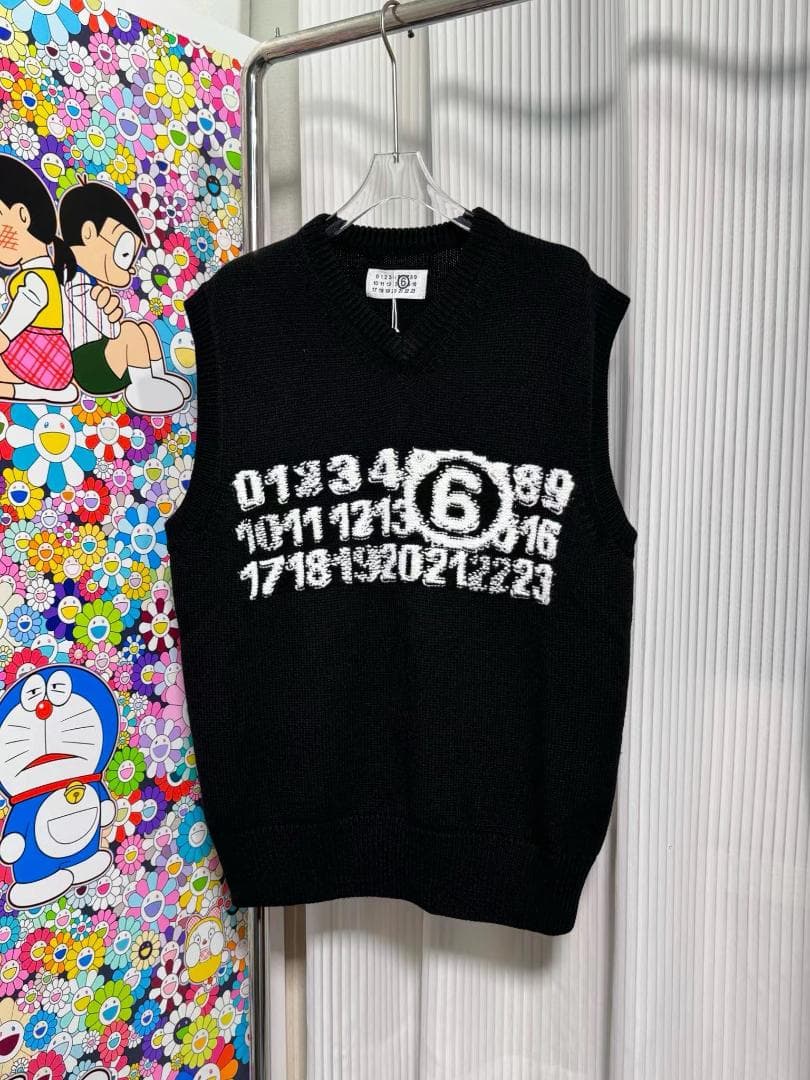 MM6 Maison Margiela ナンバーロゴ ニットベスト M サイズ