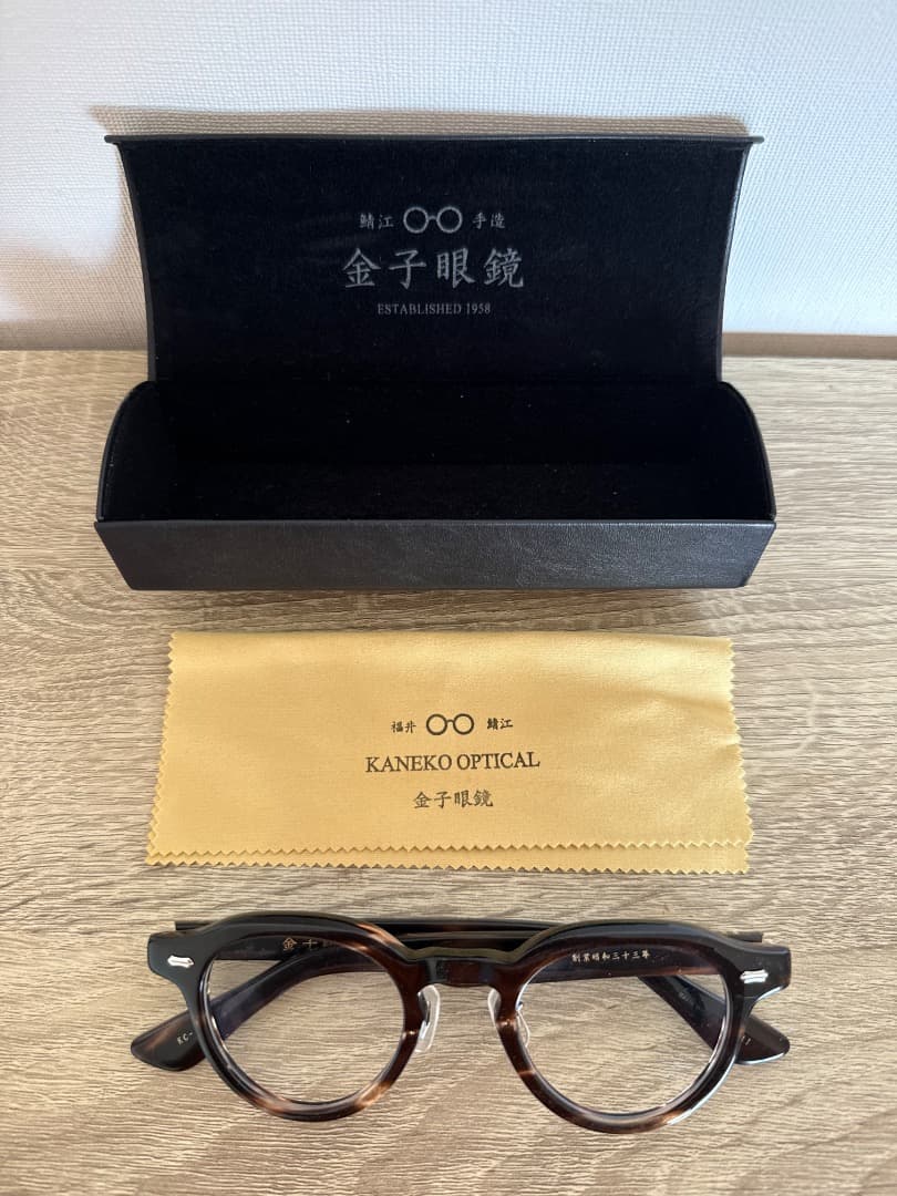 金子眼鏡　ボストン型伊達メガネKC-77 CHS CELLULOID カード付