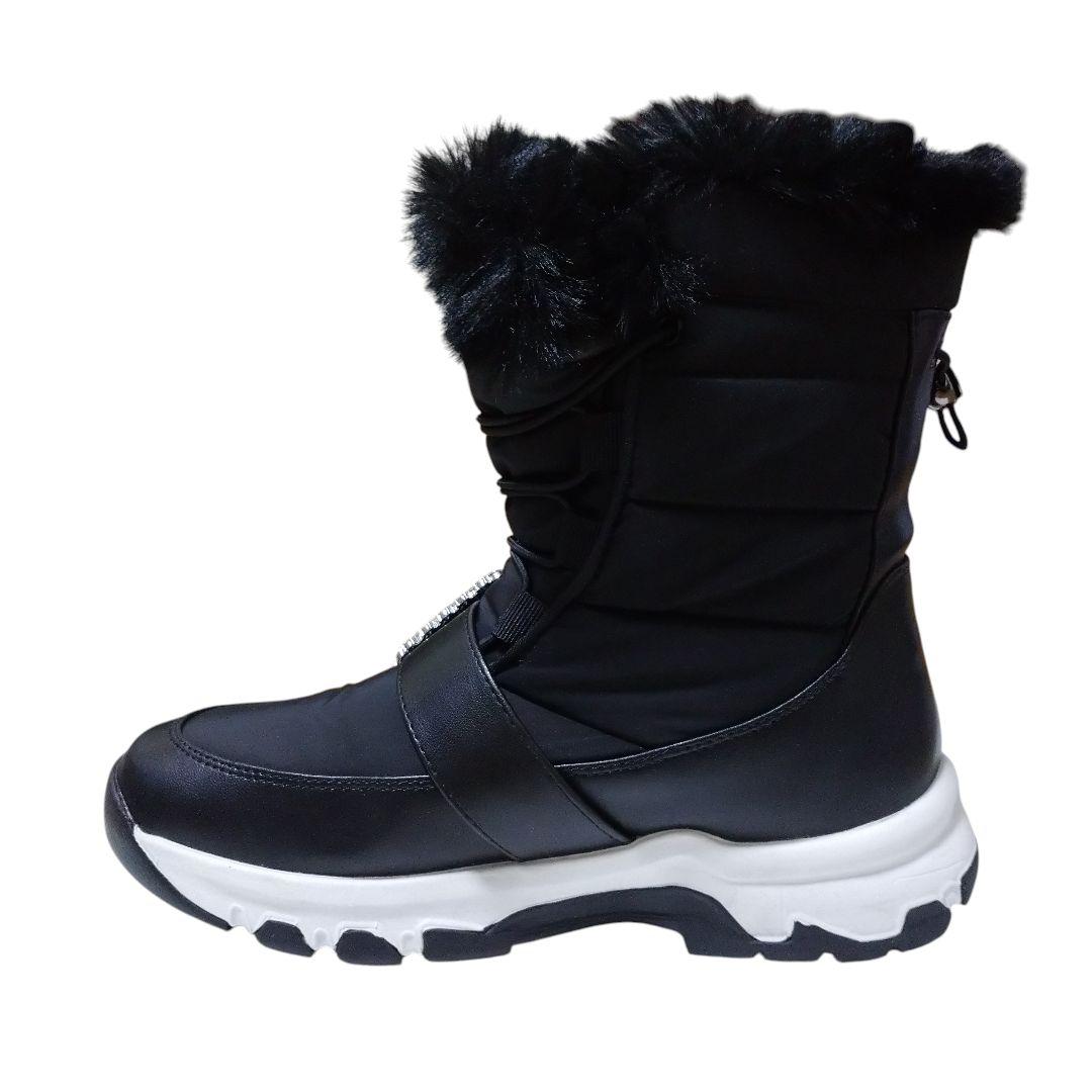 diana クリスタルバックル スノーブーツ 23.5サイズ(М) ブラック