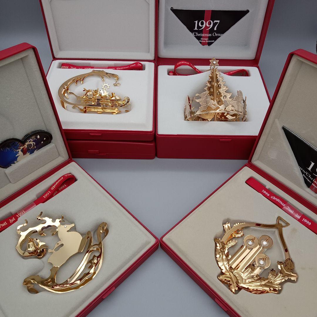 ジョージ ジェンセン イヤーオーナメント ５点 セット クリスマス 共箱