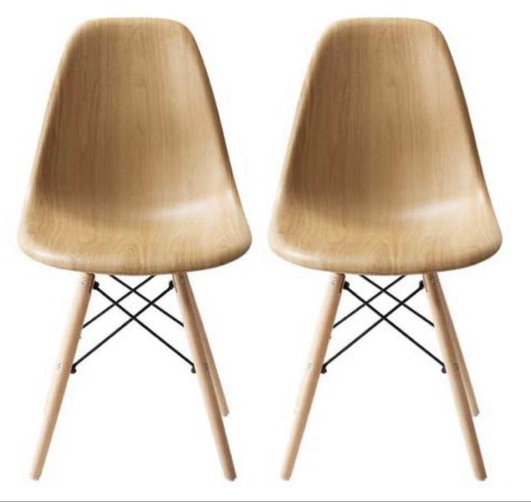 送料込¥14500デザインチェア（ナチュラル色）4脚セット