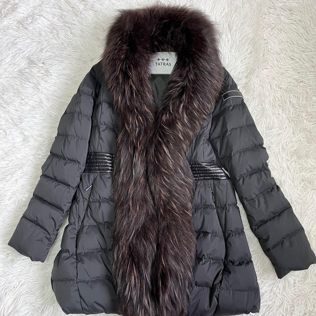 美品　タトラス　ダウンコート　ポモナ　最高級ライン　2way　ファー　黒　M