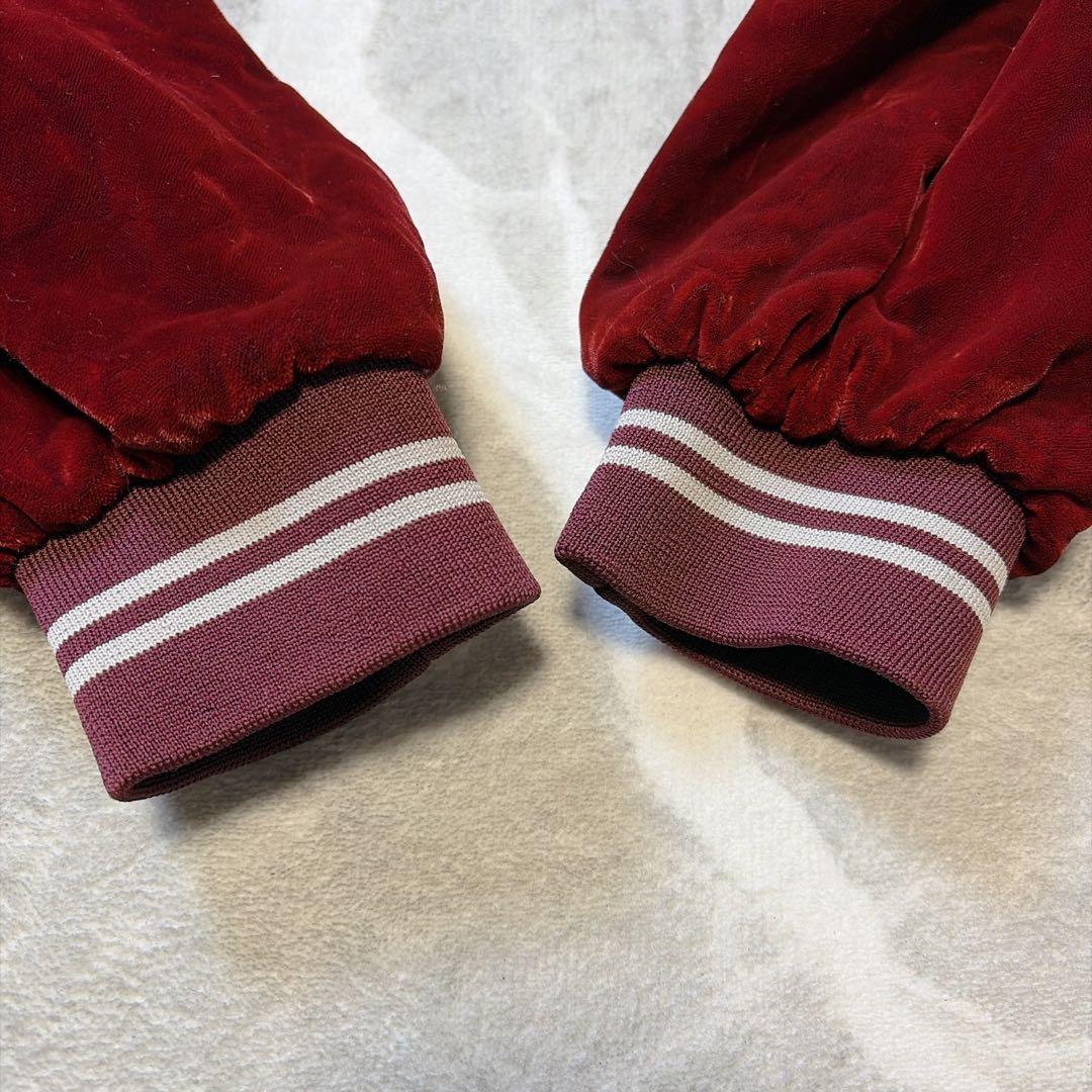 極美品】 90s スカジャン 別珍 龍刺繍 スーベニアジャケット レッド