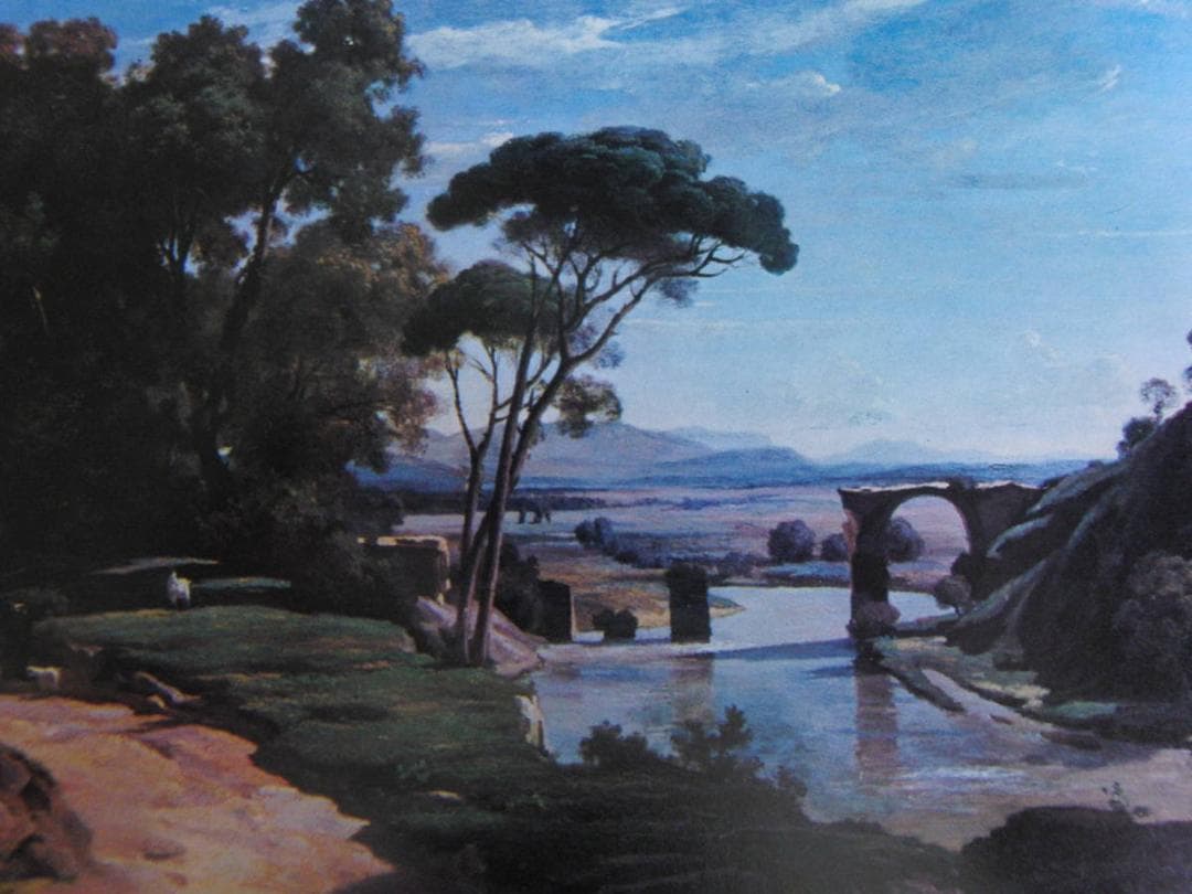 ジャン＝バティスト・カミーユ・コロー、【ナルニの橋】、希少な額装用