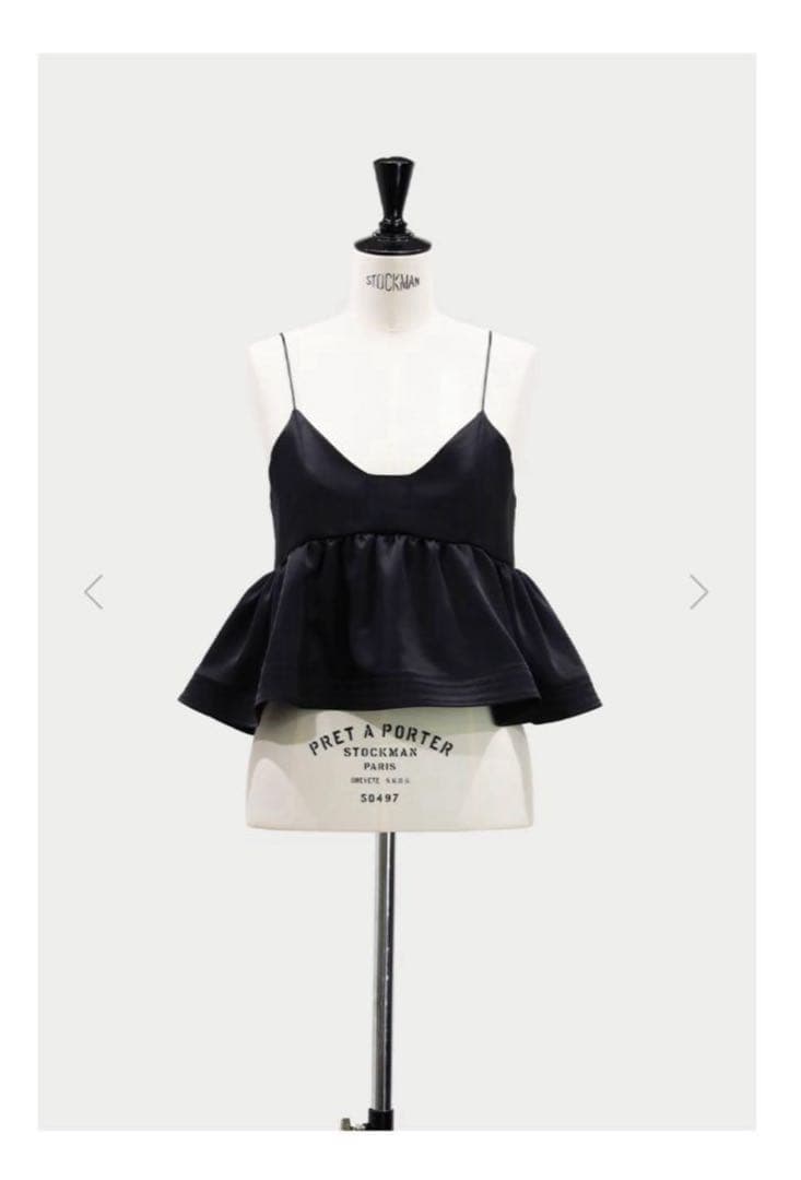 machatt 新品 サテンフレアキャミソール ブラック 36