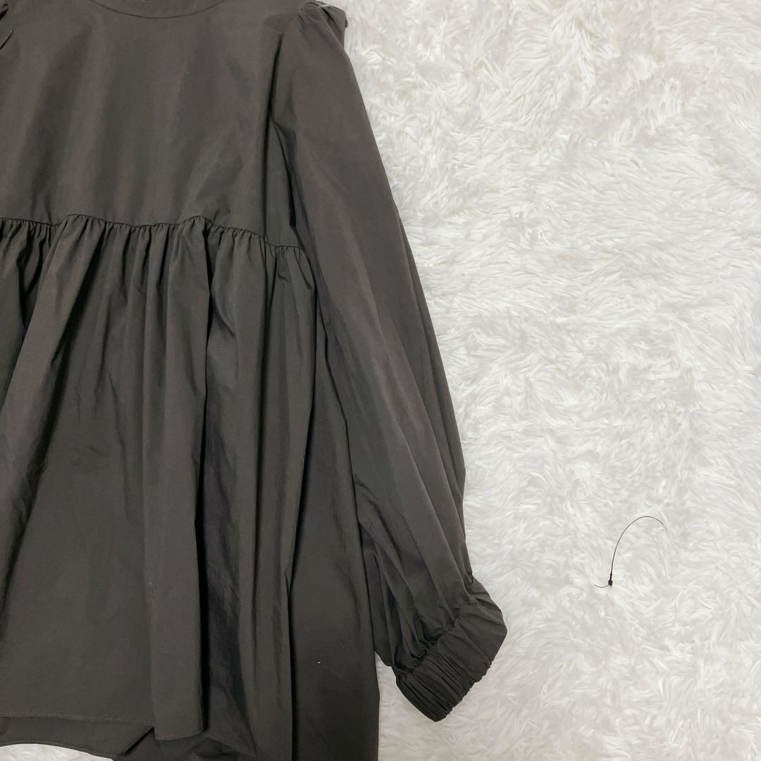 美品 ヨリ パフスリーブブラウス yori 38 バックリボン フレア ギャザー