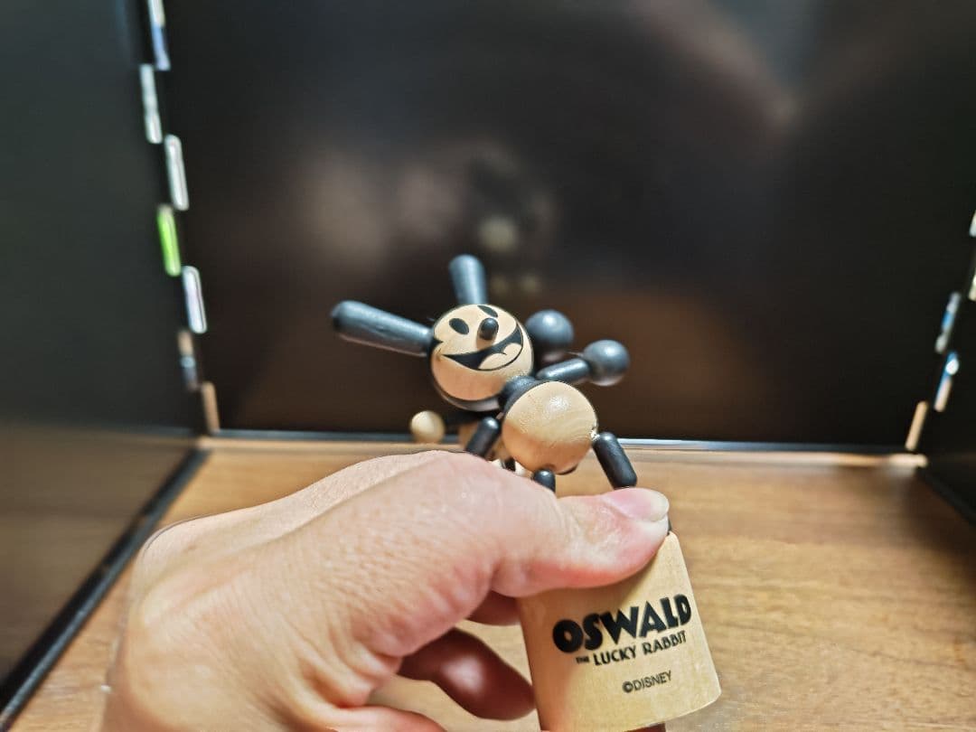 ミッキー＆オズワルドプッシュパペット 木製箱なし ミッキー新品未使用