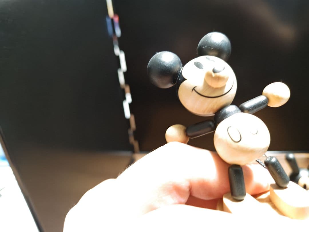 ミッキー＆オズワルドプッシュパペット 木製箱なし ミッキー新品未使用