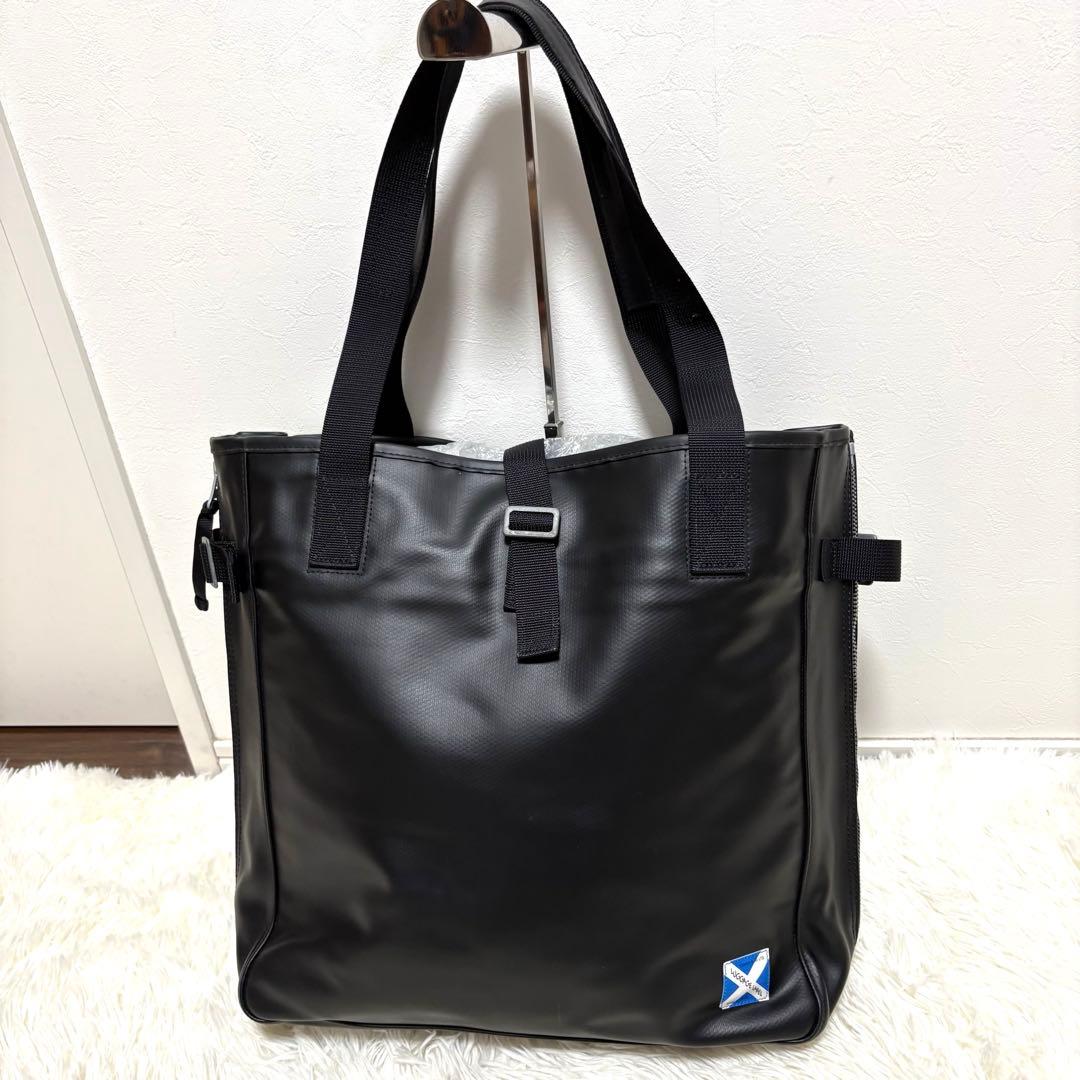 ラゲッジレーベル トートバッグ 肩掛け 拡張機能大容量 青バッテンA4可能 黒