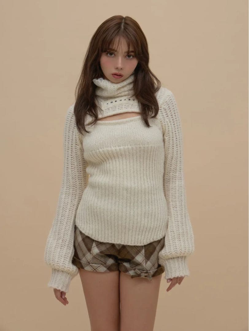 トップス andmary Donna knit tops white