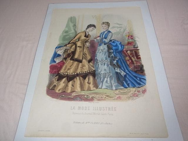 明治7年 銅版画◇フランス ファッション誌『ラ・モード・イリュストレ