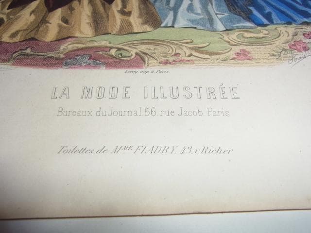 明治7年 銅版画◇フランス ファッション誌『ラ・モード・イリュストレ