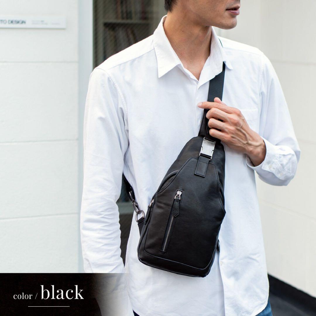 aroco『新品未使用』【本革】《牛革》［イタリアンレザー］ボディバッグ