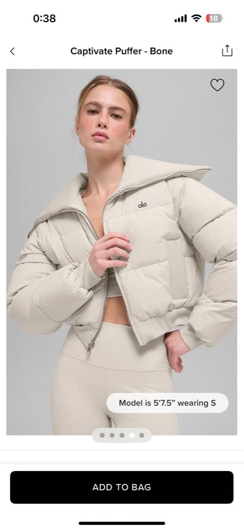 alo Captivate パファー Bone ダウン ホワイト