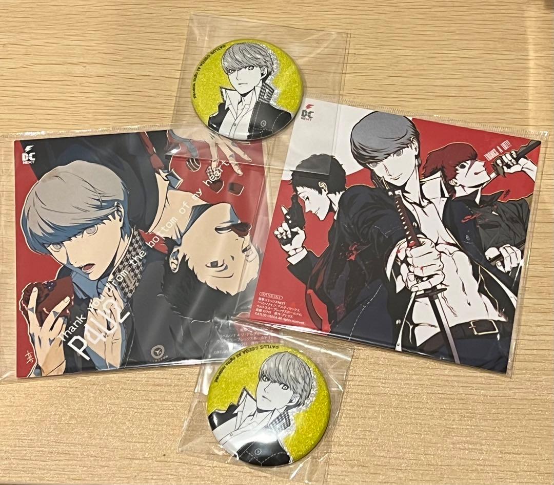 [4点]ペルソナ4 コミックス1巻4巻特典 鳴上悠 足立透　25th缶バッジ