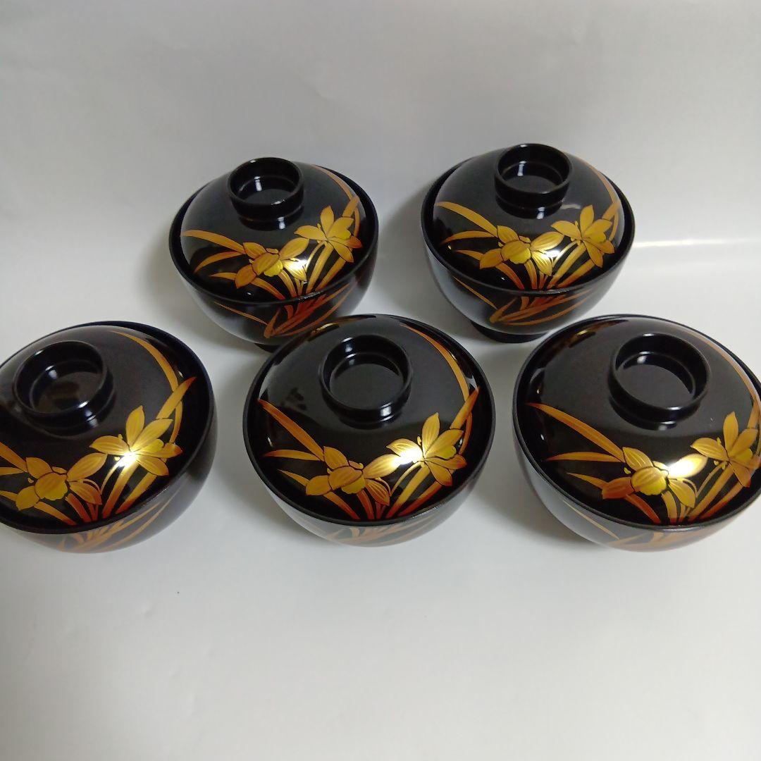 会津塗蓋付吸物椀 新品未使用5客セット - メルカリ