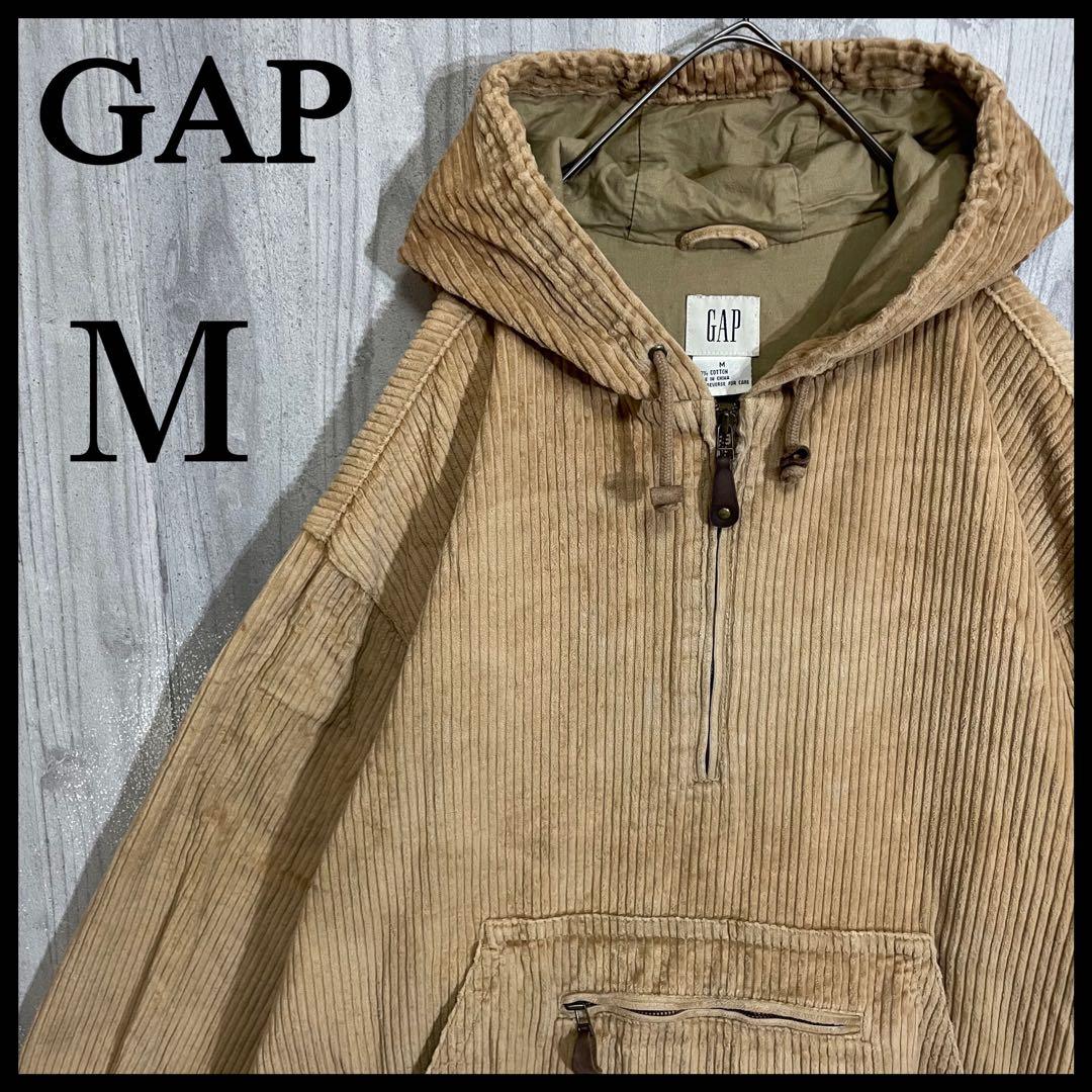 【希少最高カラー】ギャップ　太畝コーデュロイ　アノラックジャケット　M 00s GAPギャップ 極太畝 コーデュロイ アノラックパーカー 薄茶 L