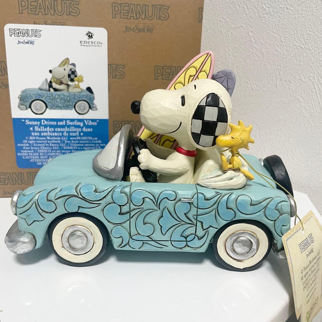 スヌーピー ウッドストック フィギュア ジムショア カー サーフィン 箱付き美品