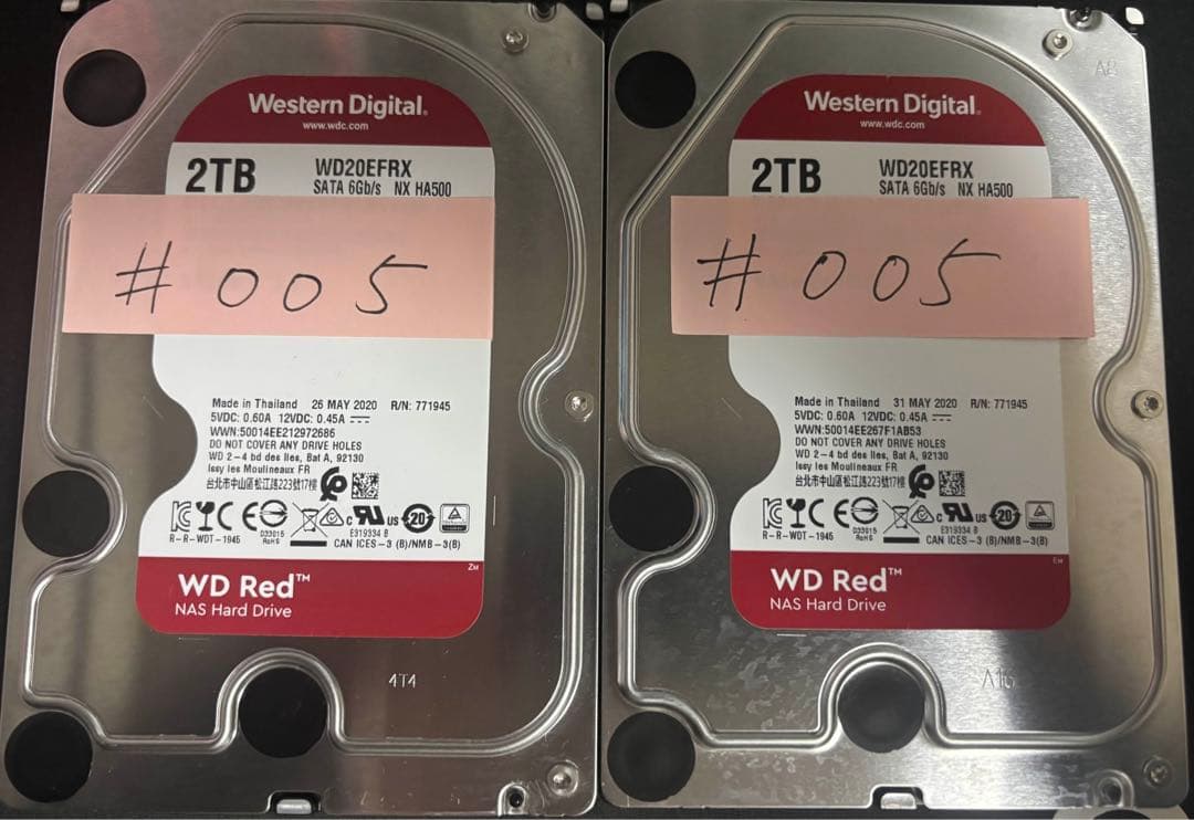 Western Digital Red 2TB HDD 2個セット