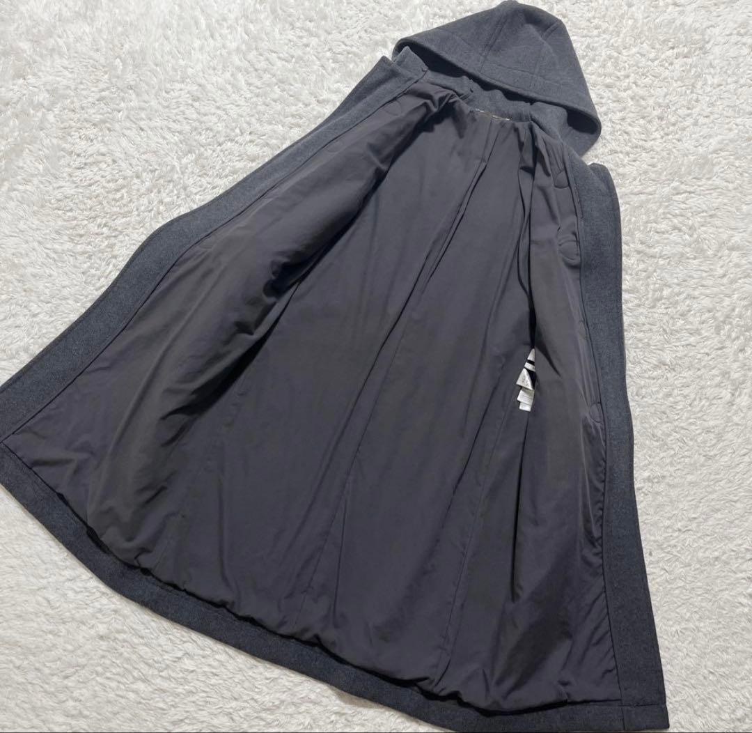 Mila Owen ロング ダッフルコート チャコールグレー