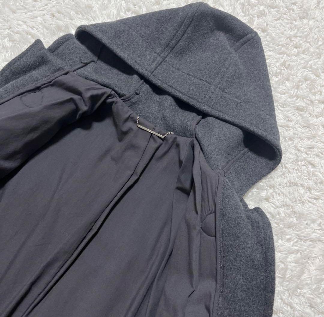 Mila Owen ロング ダッフルコート チャコールグレー