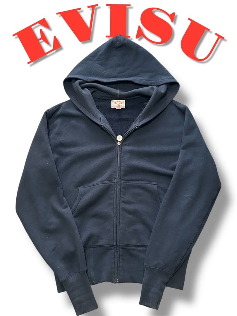EVISU /黒　バックロゴフルジップパーカー