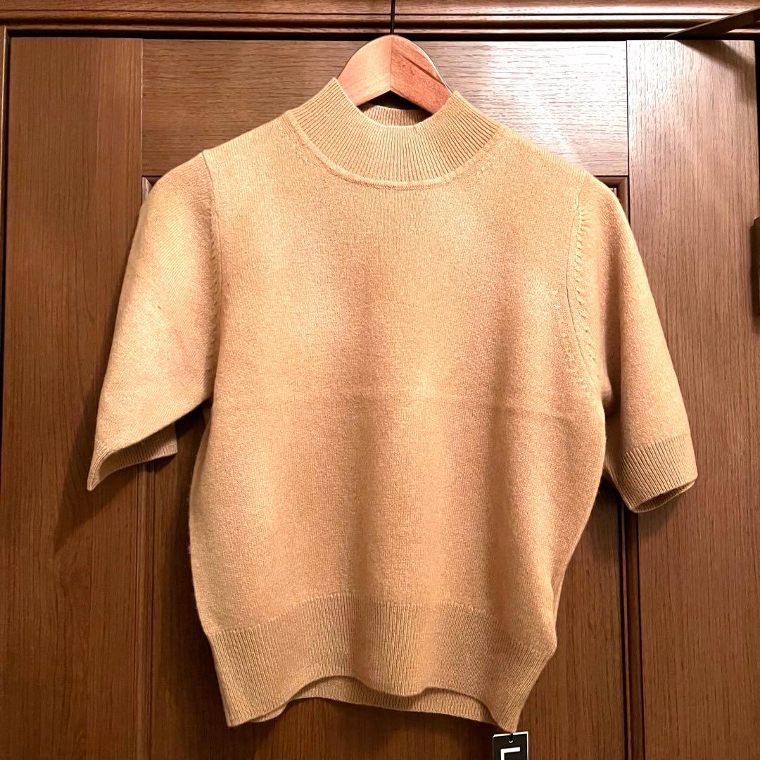 ✨新品✨LOUNIE ルーニィ 半袖ニット カシミヤ100% キャメル Fサイズ