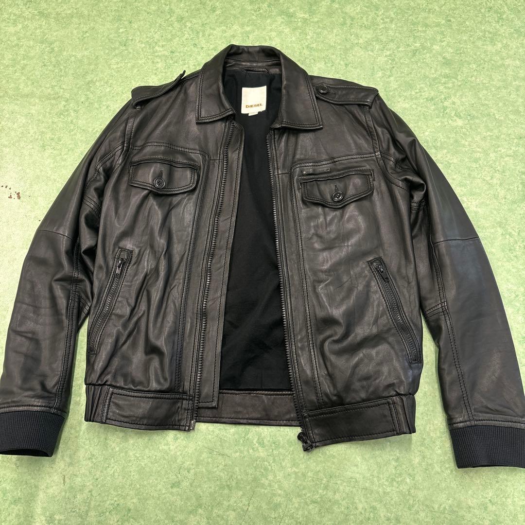 希少ディーゼル　レザーブルゾン　M 牛革100%