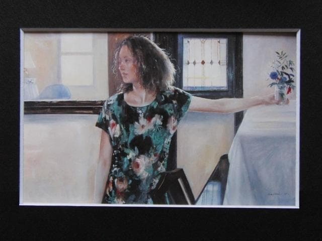 大場再生、【午後のリサイタル】、希少な大判額装用画集より、美品