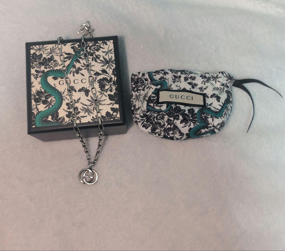 グッチGUCCIネックレスインターロッキングGシルバー