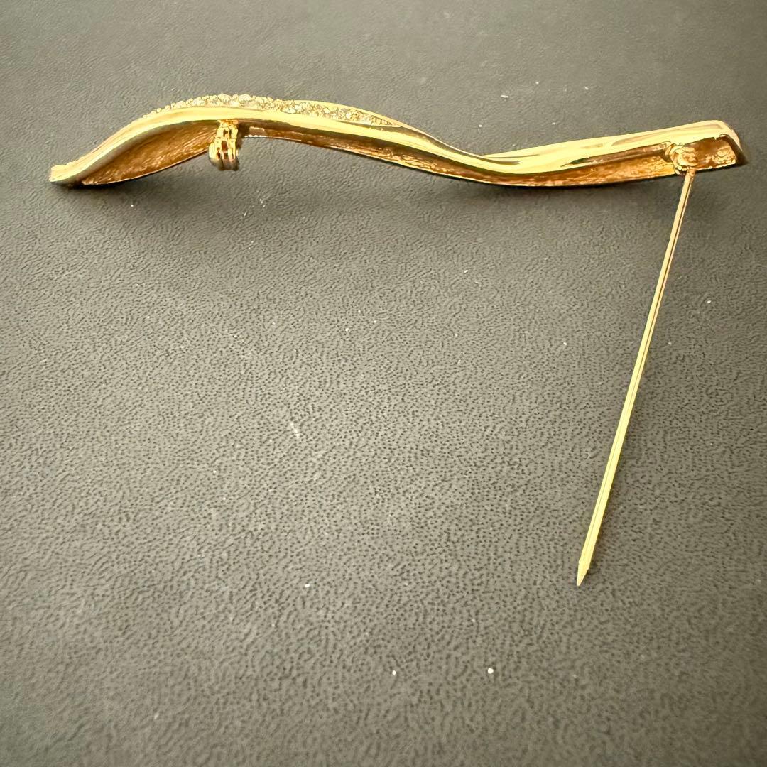 美品 Christian Dior ブローチ ラインストーン ゴールド - メルカリ