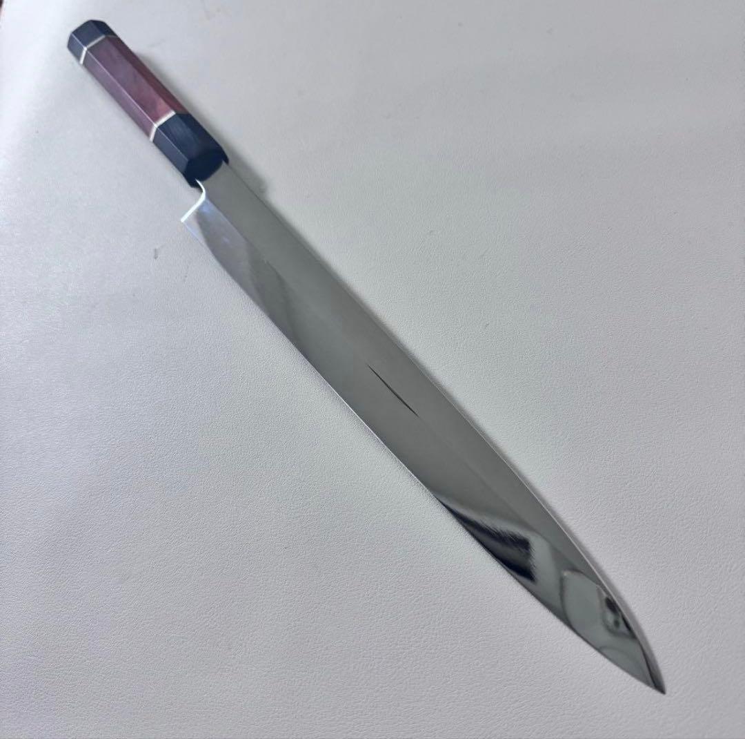 ゆうちゃんママ 様専用」270mm 切付柳刃包丁 鏡面 黒檀八角柄 刺身包丁