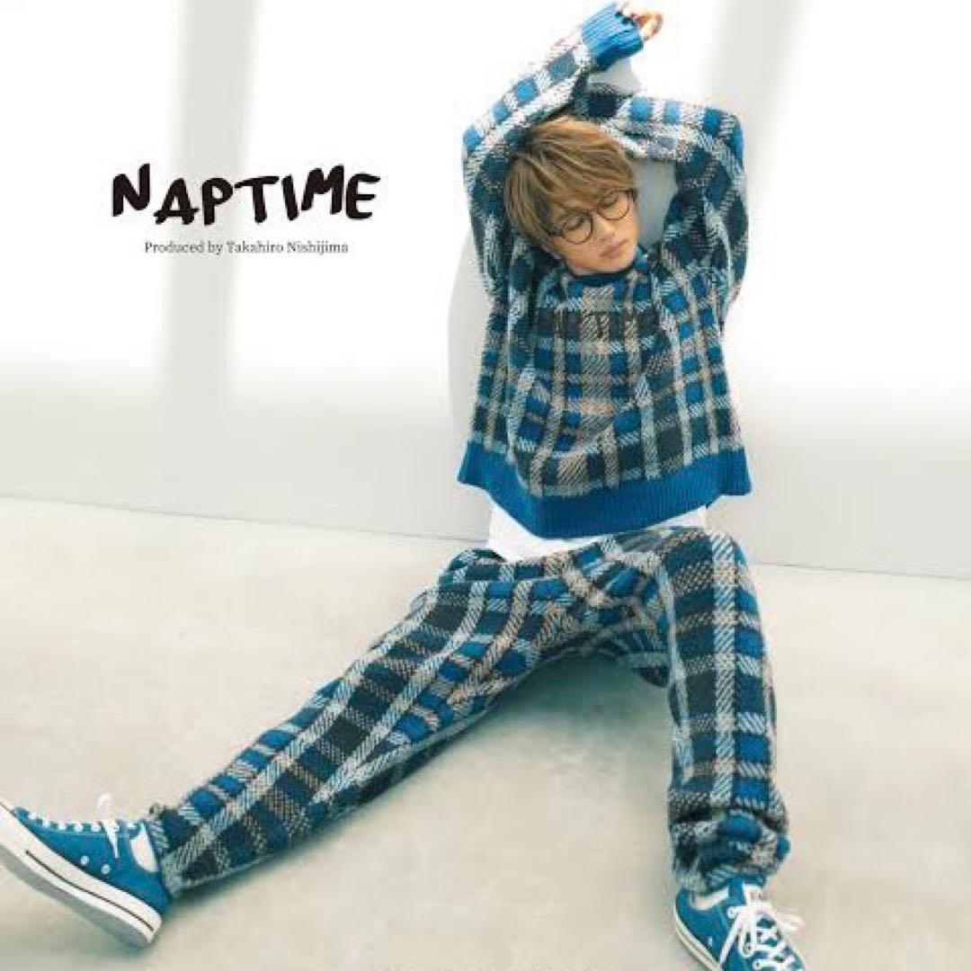 新品 Naptime ナップタイム Nissy 西島隆弘 ニットパンツ チェック