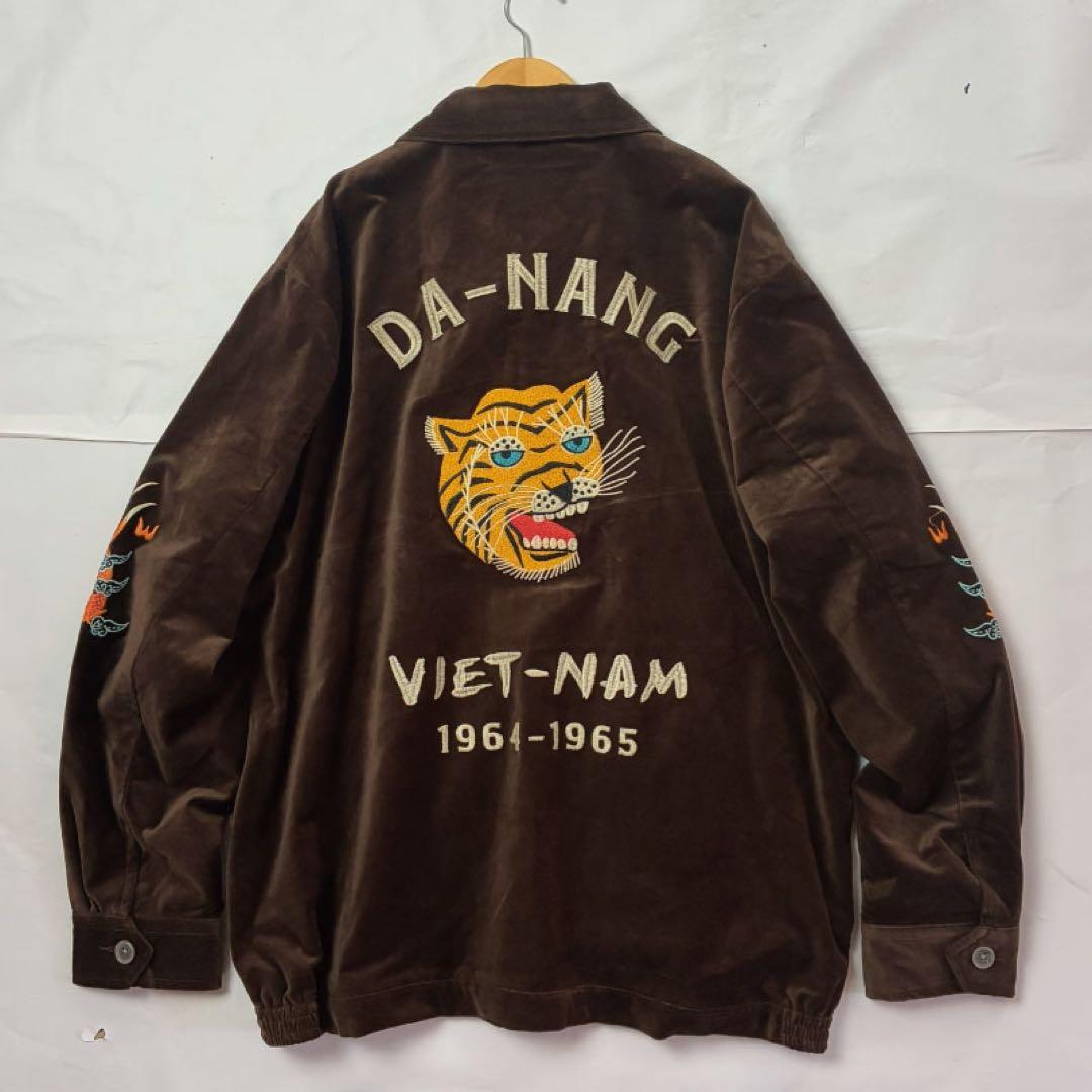 HOUSTON ヒューストン ベトジャン ベトナムジャケット ベロア 虎 XL