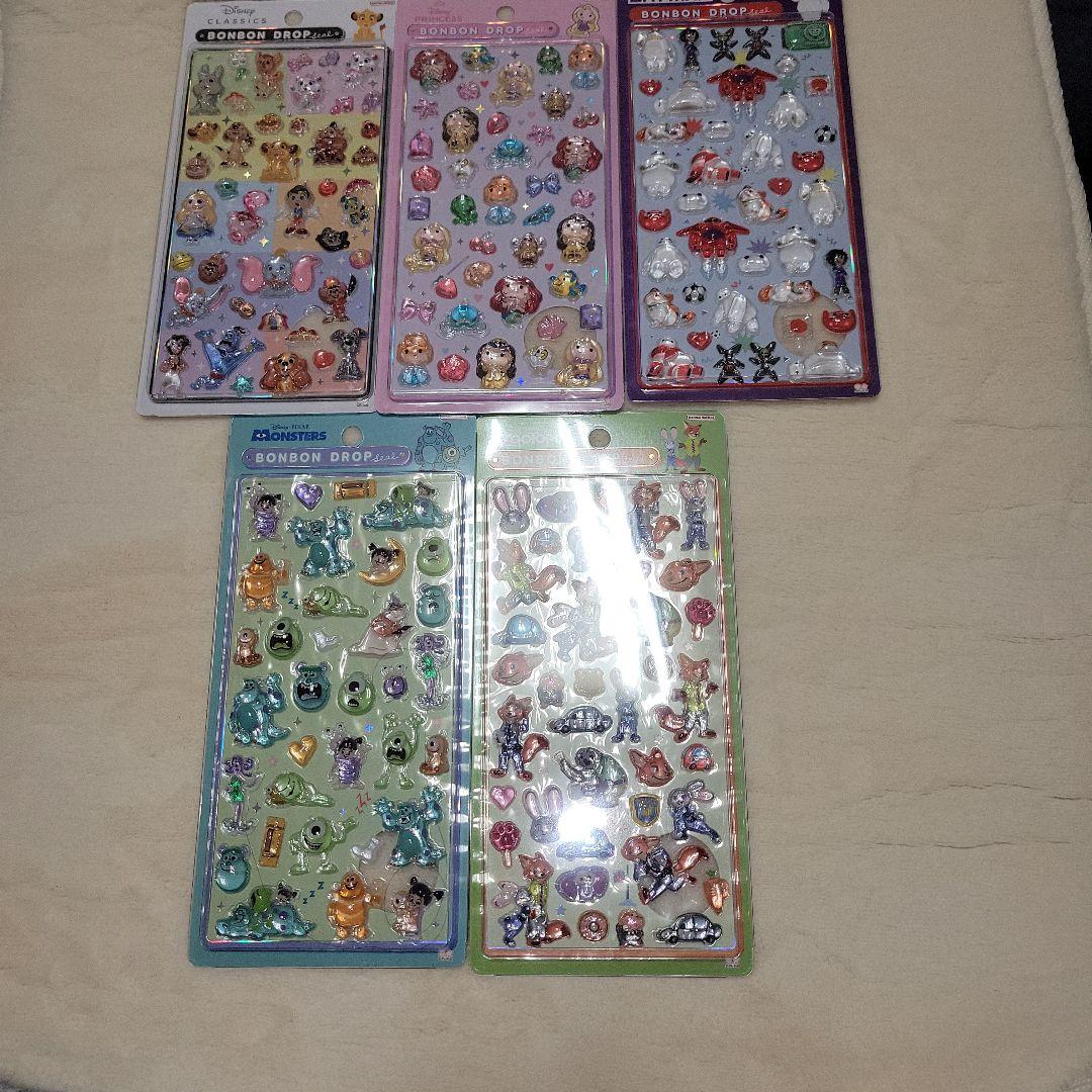 正規品　ディズニー　ボンボンドロップシール　5枚セット