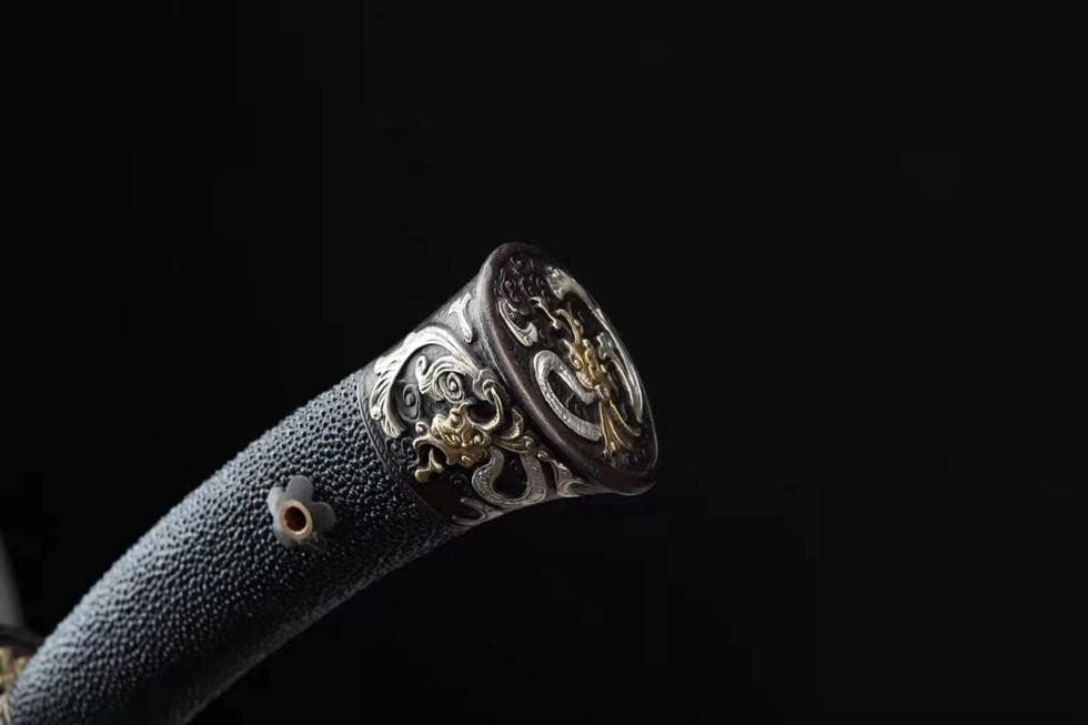 三色銅竜紋刀（魚皮型）模造刀 居合刀 武士道 武具 漢剣 唐刀 龍泉剣