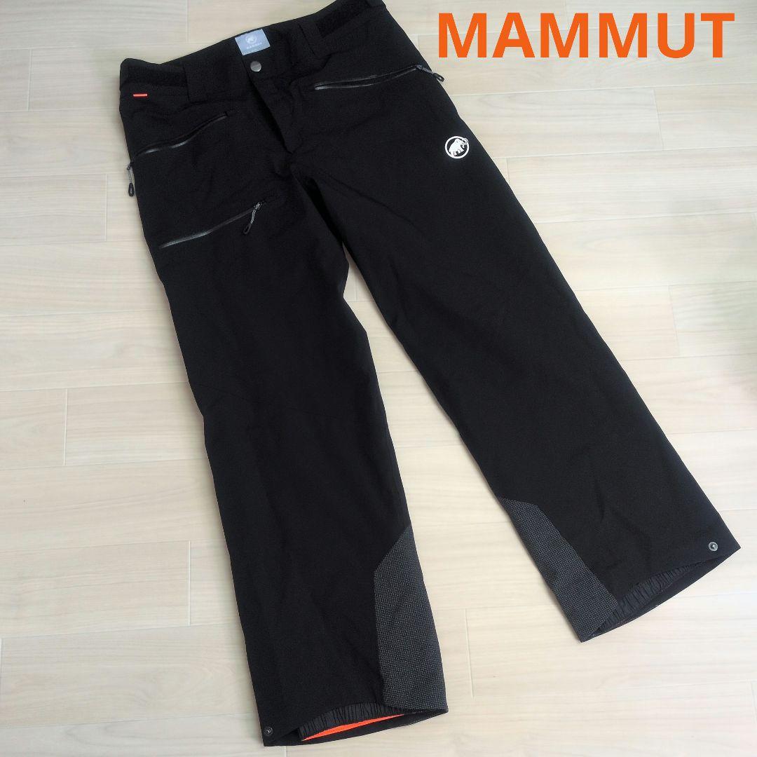 美品　MAMMUT　スノーパンツ 黒 マンモスロゴ メンズLサイズ