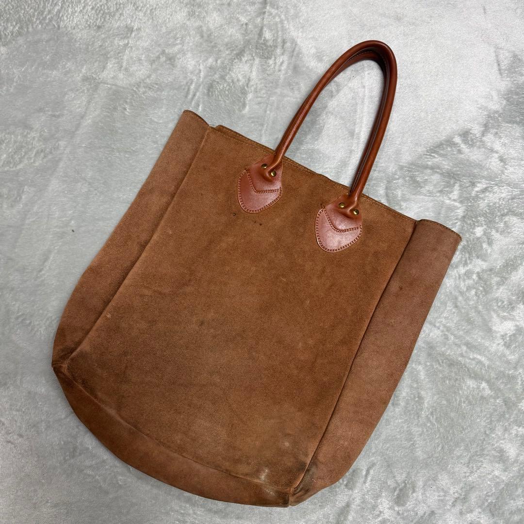 80s スエード レザー トートバッグ MADE IN USA ロングハンドル