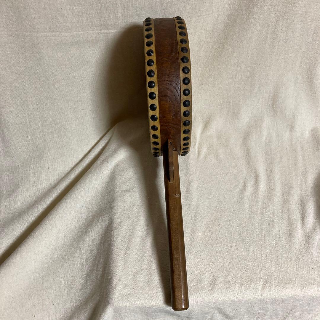 片手 太鼓 レトロ うちわ太鼓 両面たいこ - メルカリ