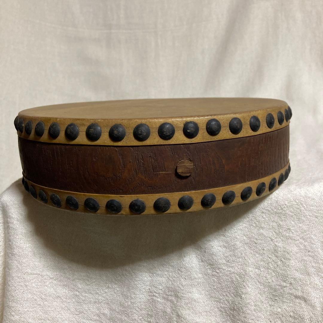 片手 太鼓 レトロ うちわ太鼓 両面たいこ - メルカリ