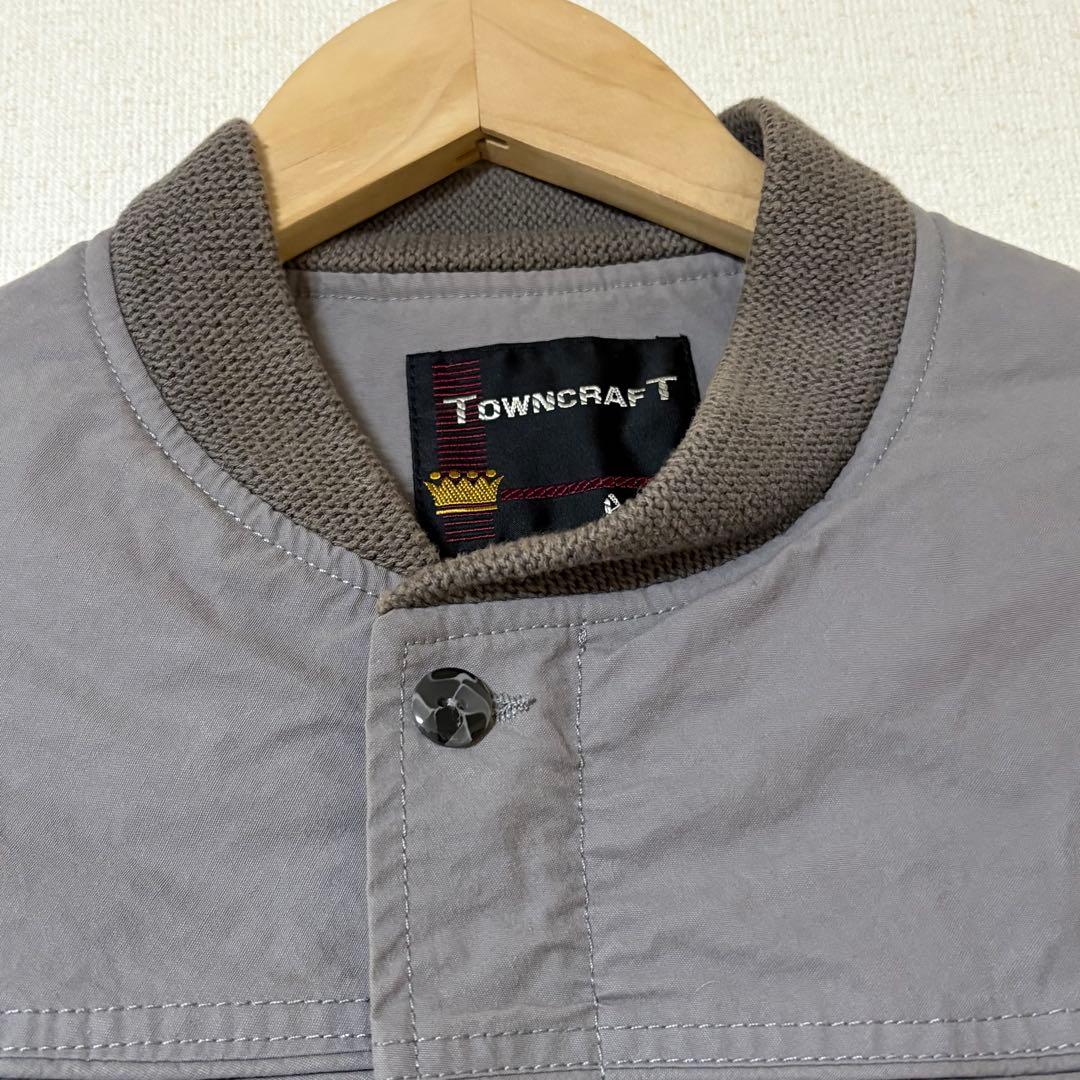 TOWN CRAFT ダービージャケット グレー サイズL 裏地ペイズリー 古着