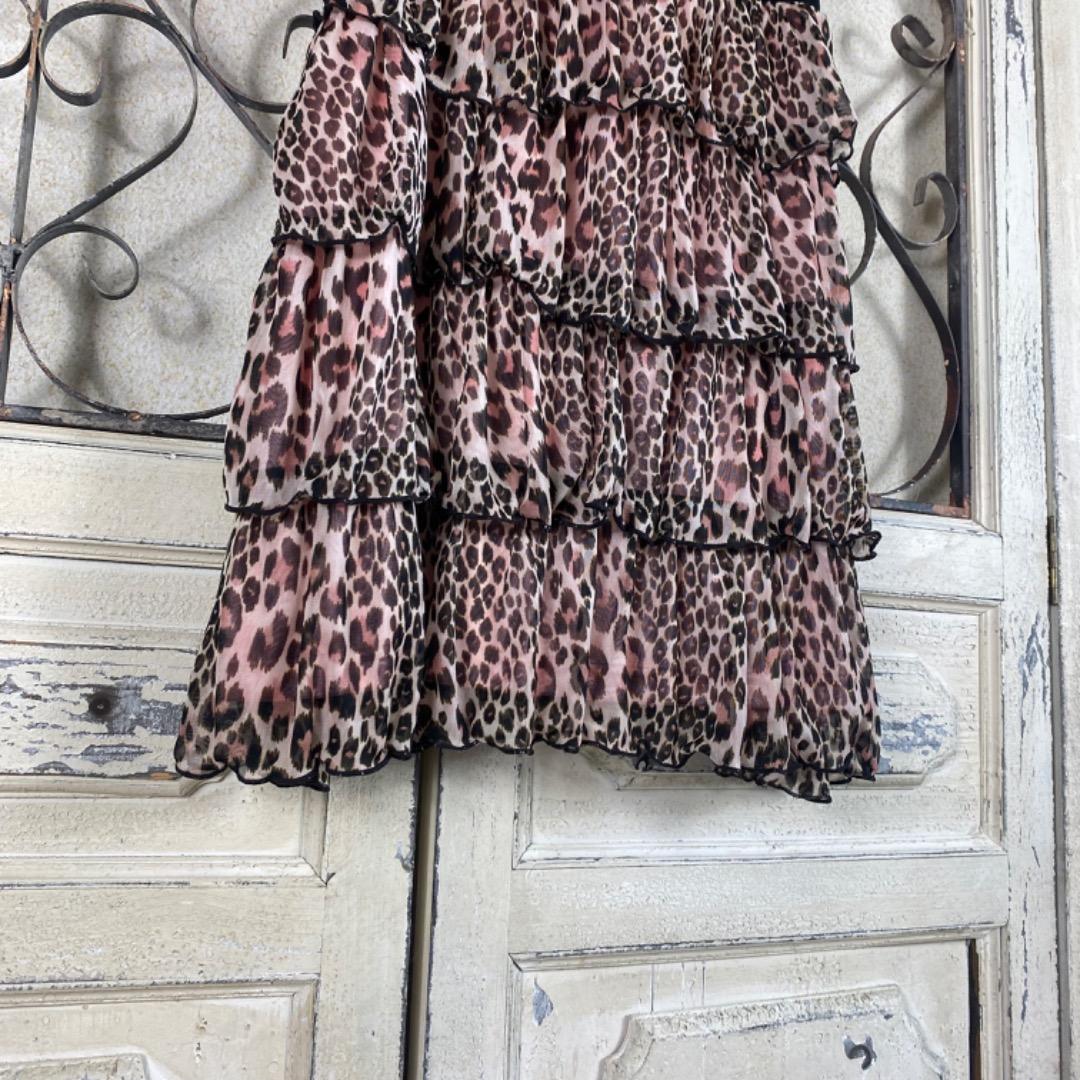 CORNFLAKE 姫ギャル y2k ヒョウ柄 ティアード キャミワンピース - メルカリ