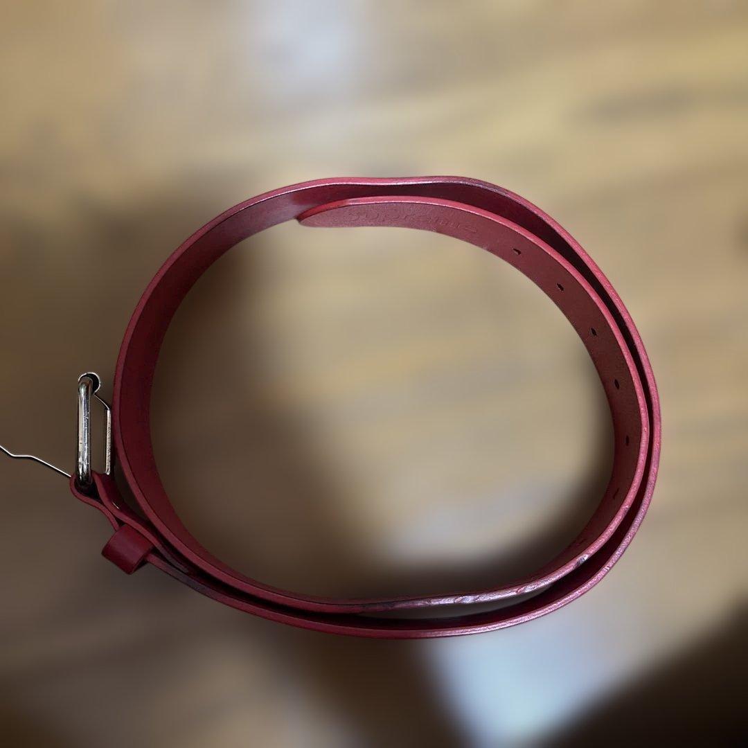 小物 Supreme Repeat Leather Belt \"Red\" 22SS